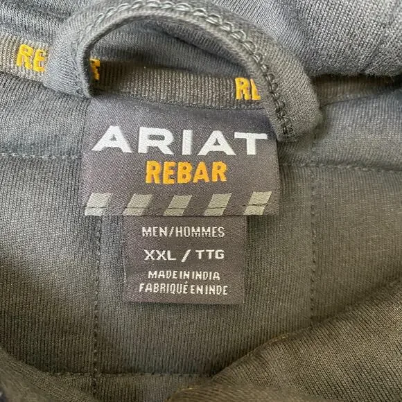 Ariat Rebar Regulatory Full Zip Hooded Insulated Jacket Men XXL Black NWT - Picture 7 of 16
